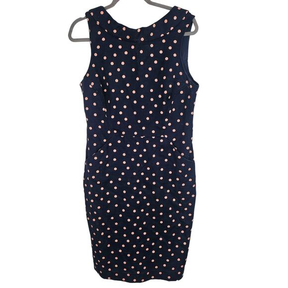 Boden Dress Sheath Dress Knee Length Dress Polka Dot Dress 10R Blue Martha - Picture 10 of 12